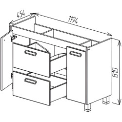 Dulap sub lavoar Bayro Montana 1200 (White) Thumb