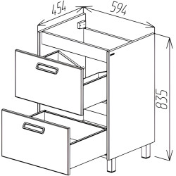 Dulap sub lavoar Bayro Montana 600 (White) Thumb