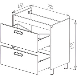 Dulap sub lavoar Bayro Montana 800 (White) Thumb