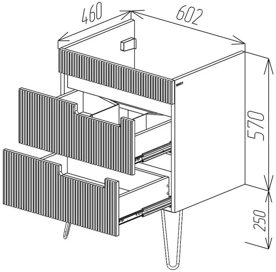 Dulap sub lavoar Bayro Positano 600