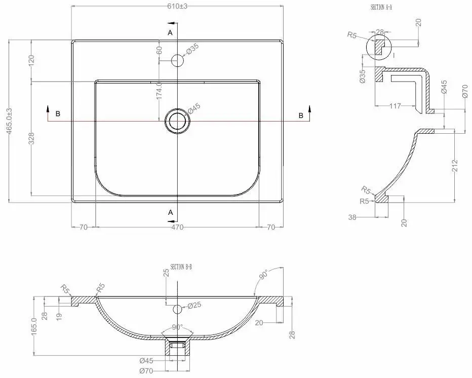 Dulap sub lavoar Bayro Positano 600