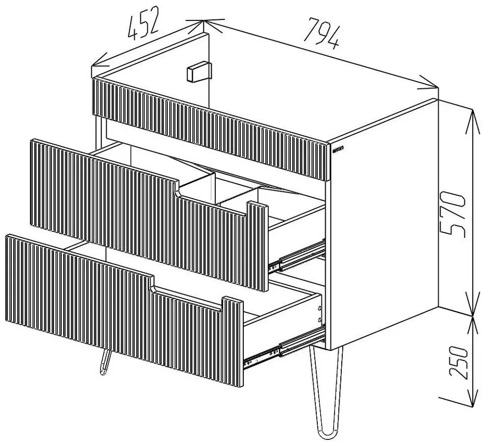 Dulap sub lavoar Bayro Positano 800