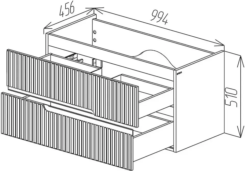 Dulap sub lavoar Bayro Santos 1000 (Anthracite)