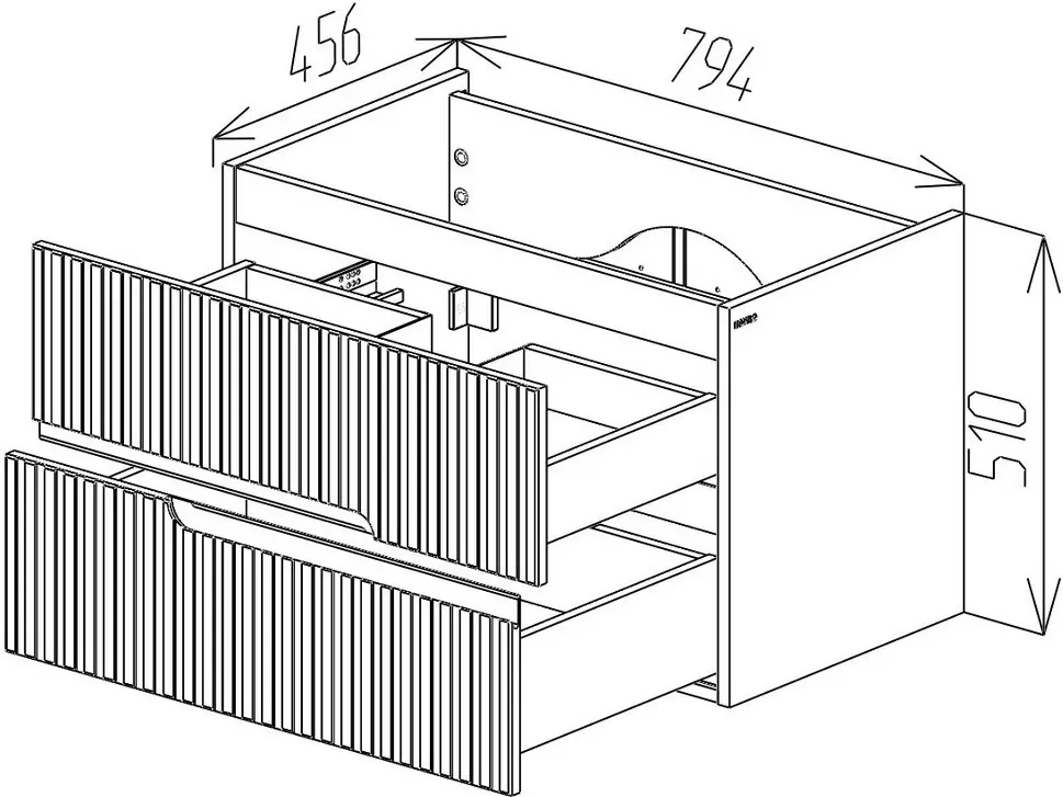 Dulap sub lavoar Bayro Santos 800 (Light Grey)