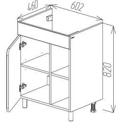 Dulap sub lavoar Bayro Soho 600 (White) Thumb