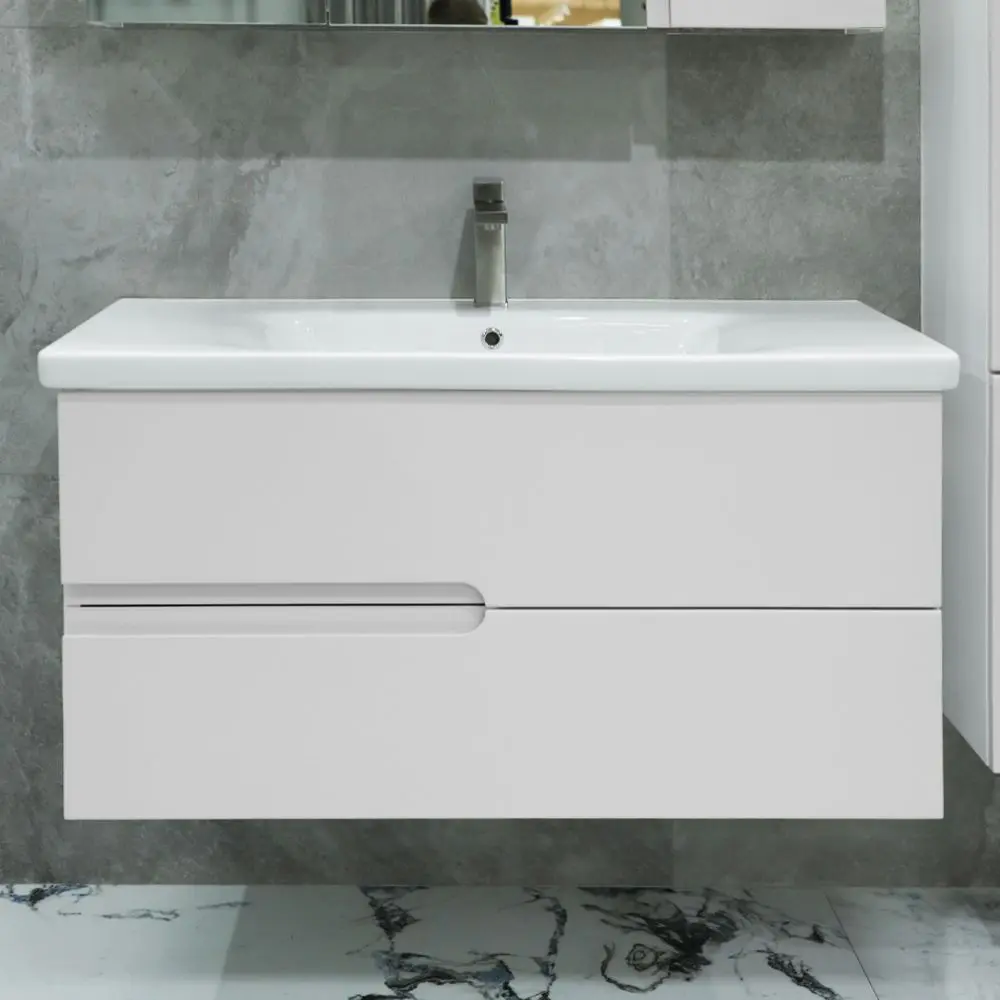 Dulap sub lavoar Bayro Sorento Soft 1000 (White Matte)