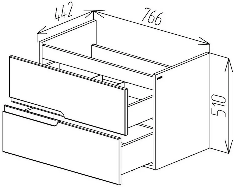Dulap sub lavoar Bayro Sorento Soft 800 (White Matte)