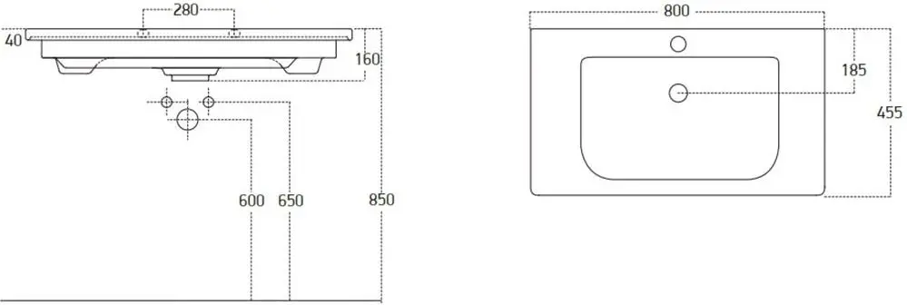 Dulap sub lavoar Bayro Sorento Soft 800 (White Matte)