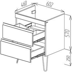 Dulap sub lavoar Bayro Studio 600 (White Matte) Thumb