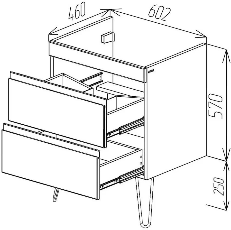 Dulap sub lavoar Bayro Studio 600 (White Matte)