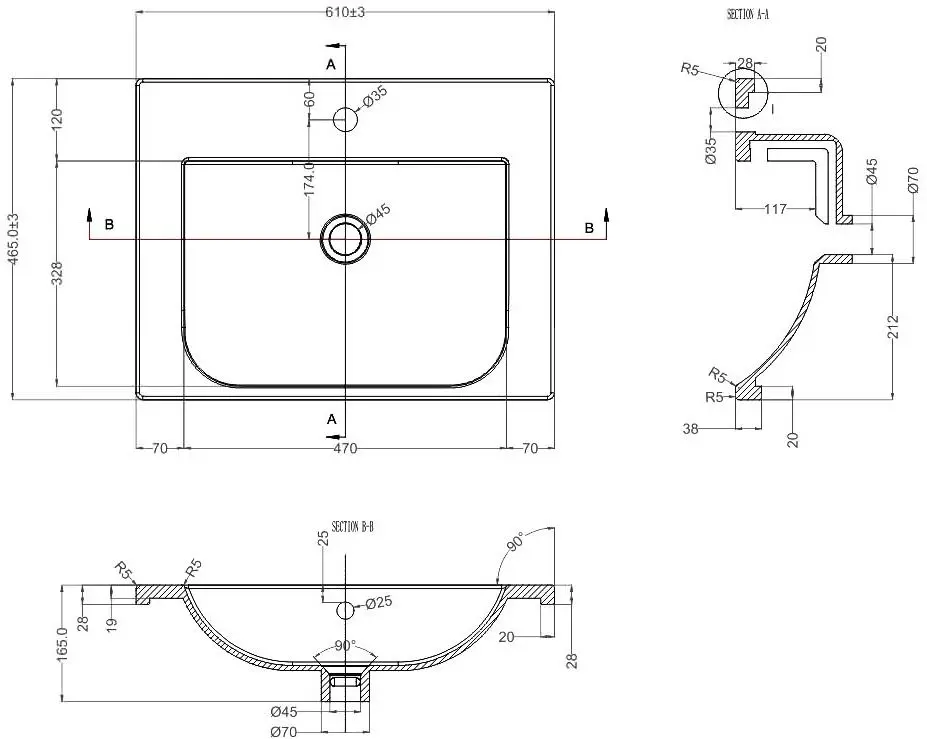 Dulap sub lavoar Bayro Studio 600 (White Matte)