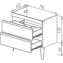 Dulap sub lavoar Bayro Studio 800 (White Matte) Thumb