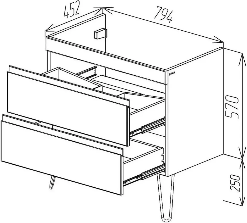 Dulap sub lavoar Bayro Studio 800 (White Matte)