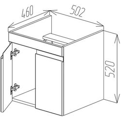 Dulap sub lavoar Bayro Studio Duo Argo 500 (White Matte) Thumb