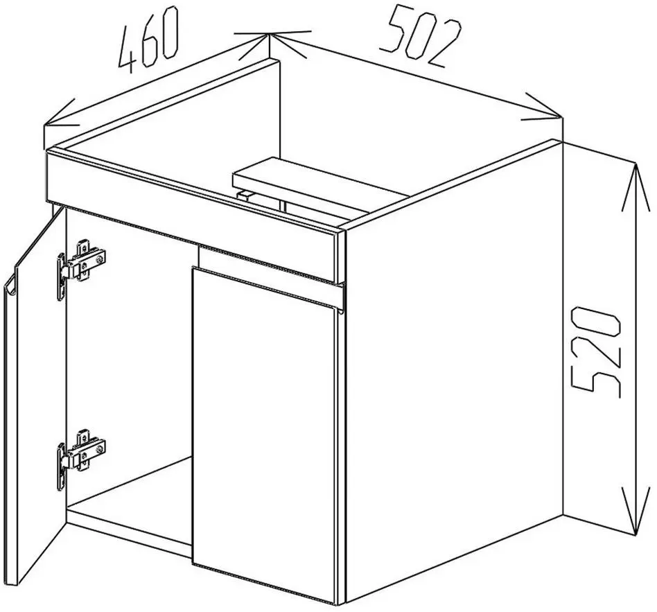 Dulap sub lavoar Bayro Studio Duo Argo 500 (White Matte)