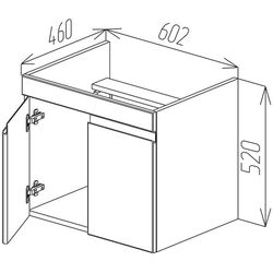 Dulap sub lavoar Bayro Studio Duo Argo 600 (White Matte) Thumb