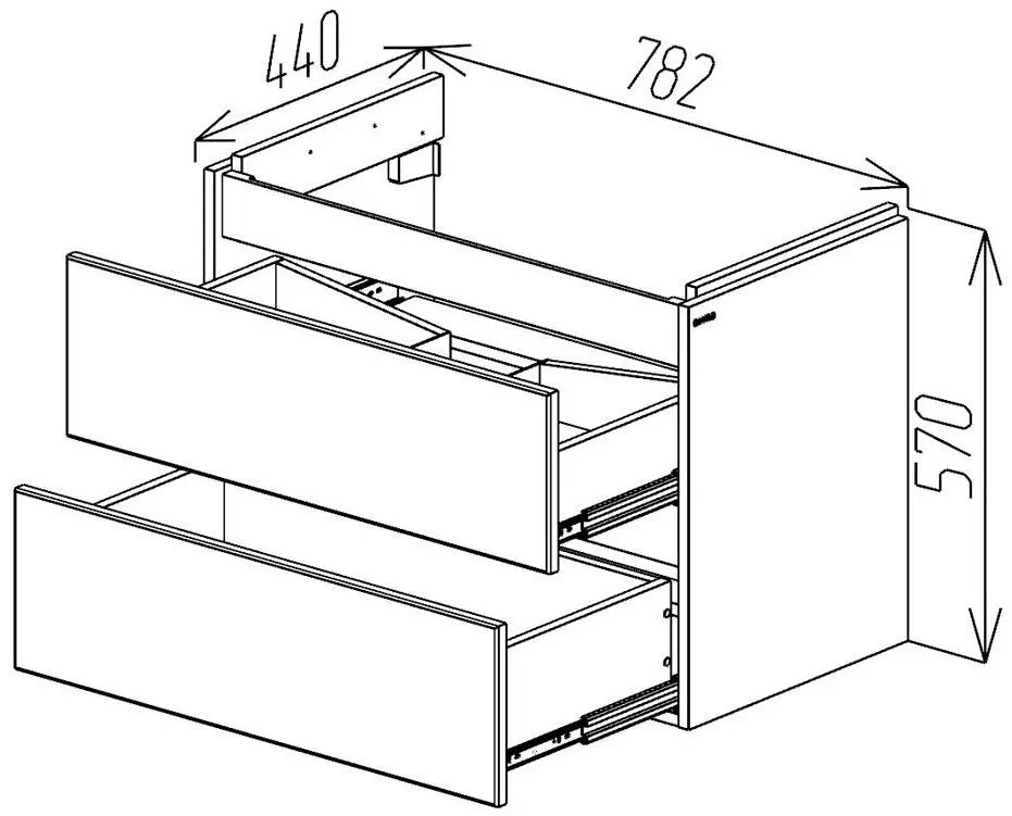 Dulap sub lavoar Bayro Trend Como 800 (White Matte)
