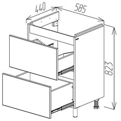 Dulap sub lavoar Bayro Trend Como/Moduo 600 (White) Thumb