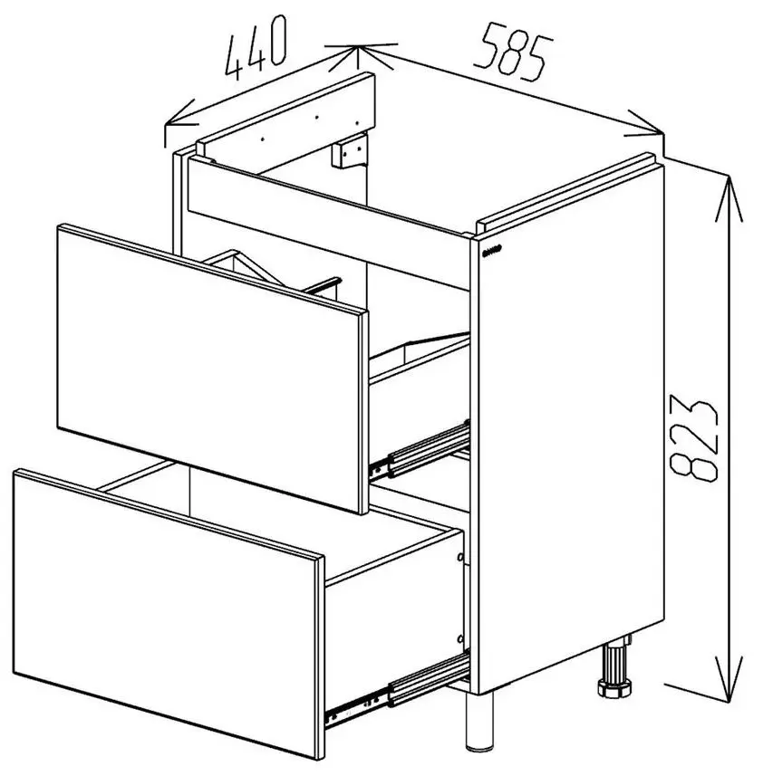Dulap sub lavoar Bayro Trend Como/Moduo 600 (White)
