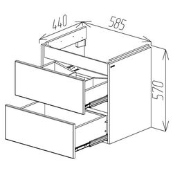 Dulap sub lavoar Bayro Trend Como/Moduo 600 (White) Thumb