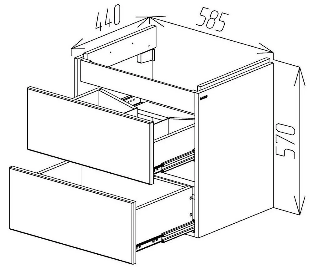 Dulap sub lavoar Bayro Trend Como/Moduo 600 (White)