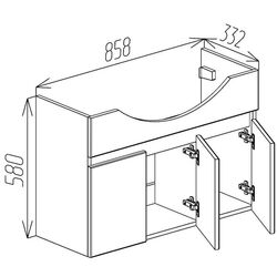 Dulap sub lavoar Bayro Trend Duo Armony 900 (White) Thumb
