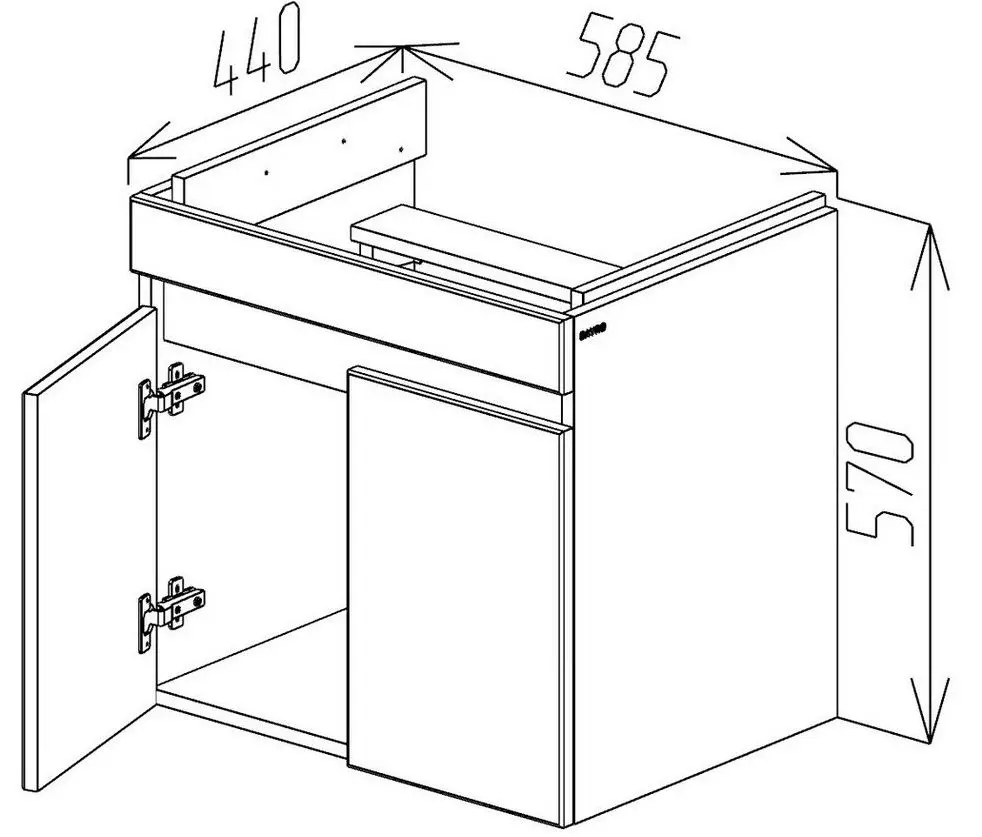 Шкаф под умывальник Bayro Trend Duo Como/Moduo 600 (Anthracite)