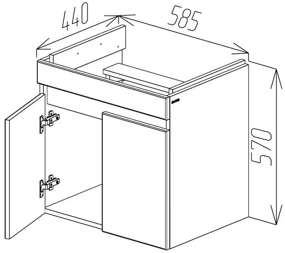 Шкаф под умывальник Bayro Trend Duo Como/Moduo 600 (Grey)