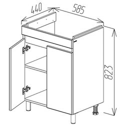 Dulap sub lavoar Bayro Trend Duo Como/Moduo 600 (White) Thumb