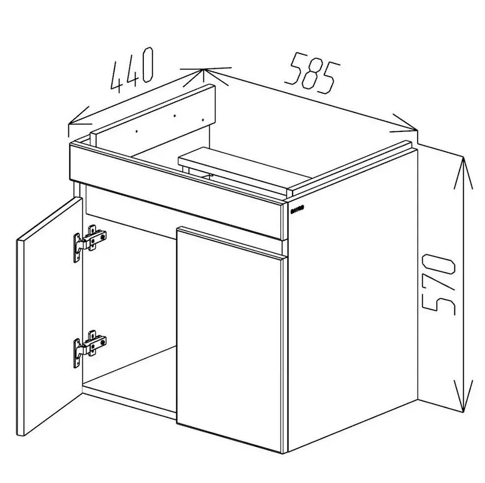 Dulap sub lavoar Bayro Trend Duo Como/Moduo 600 (White)