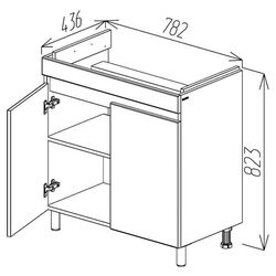 Dulap sub lavoar Bayro Trend Duo Como/Moduo 800 with legs (White) Thumb