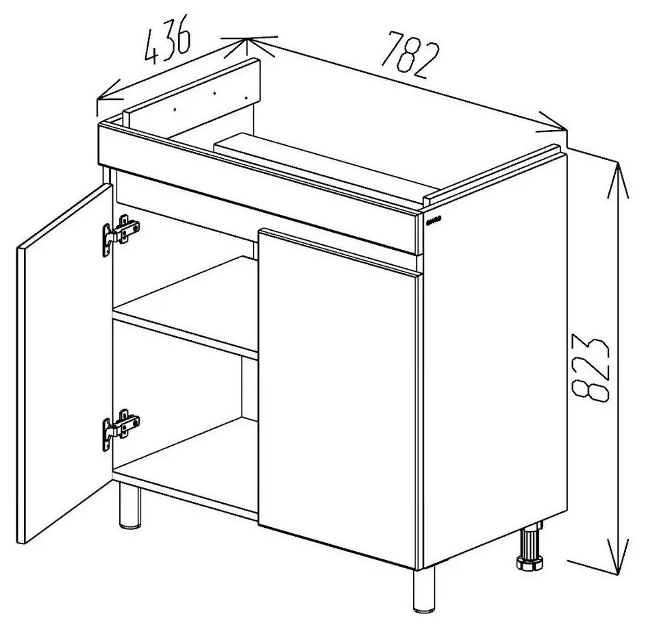 Dulap sub lavoar Bayro Trend Duo Como/Moduo 800 with legs (White)