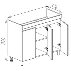 Dulap sub lavoar Bayro Trend Duo Soft 1000 (White Matte) Thumb