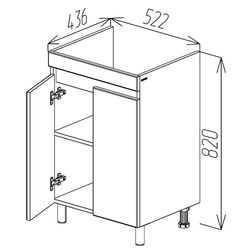 Dulap sub lavoar Bayro Trend Duo Soft 550 with legs (White) Thumb