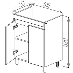 Шкаф под умывальник Bayro Trend Duo Soft 650 with legs (White) Thumb