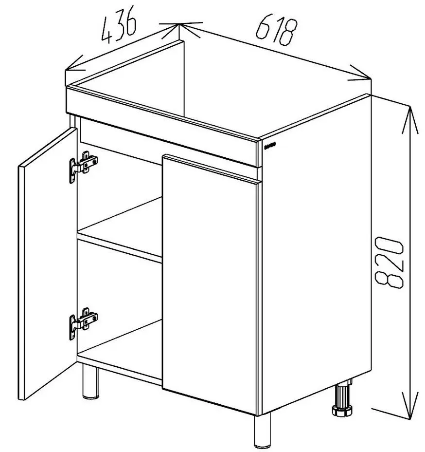 Шкаф под умывальник Bayro Trend Duo Soft 650 with legs (White)