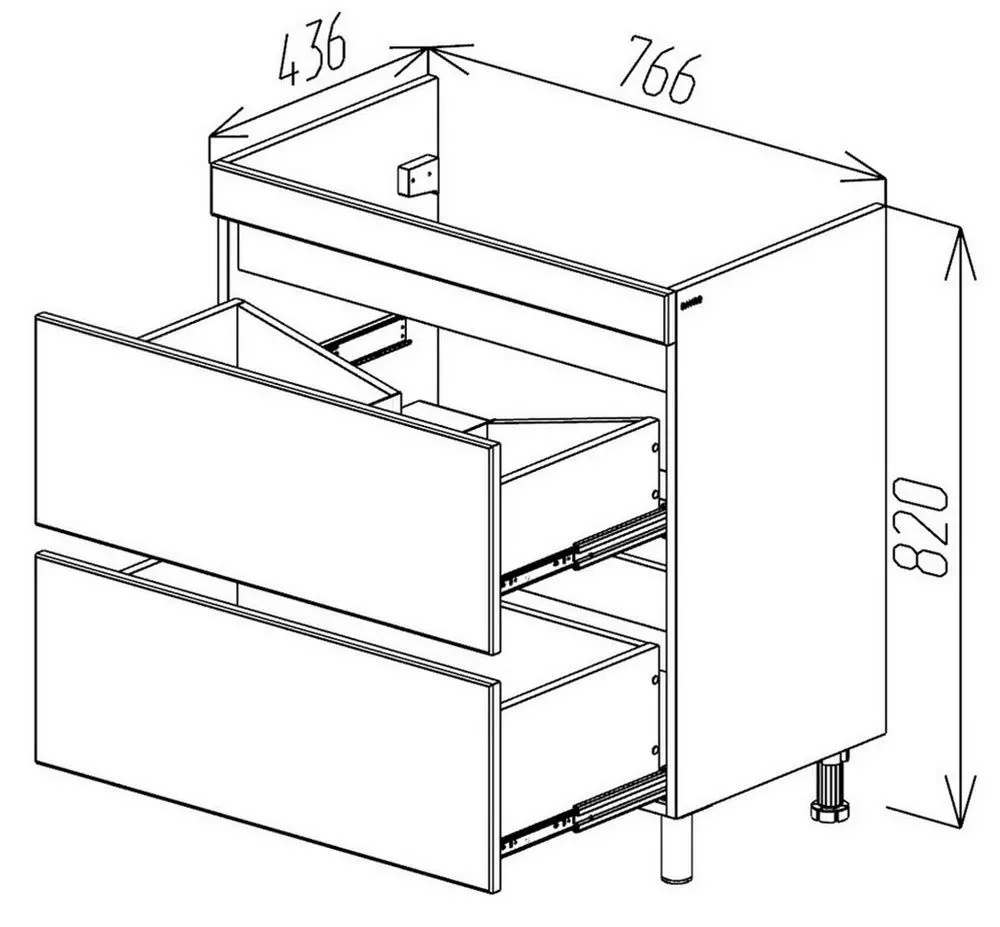 Dulap sub lavoar Bayro Trend Soft 800 (White)