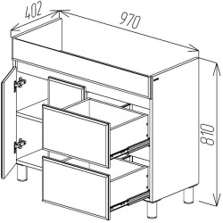 Dulap sub lavoar Bayro Urbano Pro 1000 (White) Thumb