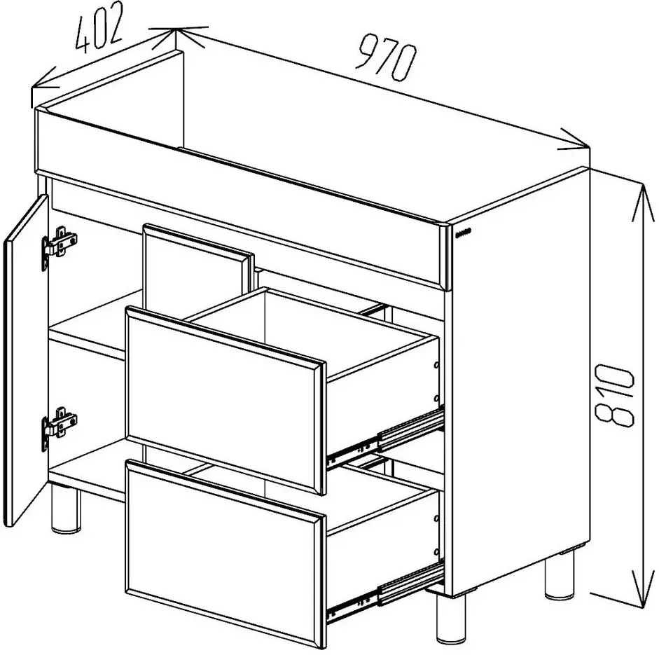 Dulap sub lavoar Bayro Urbano Pro 1000 (White)