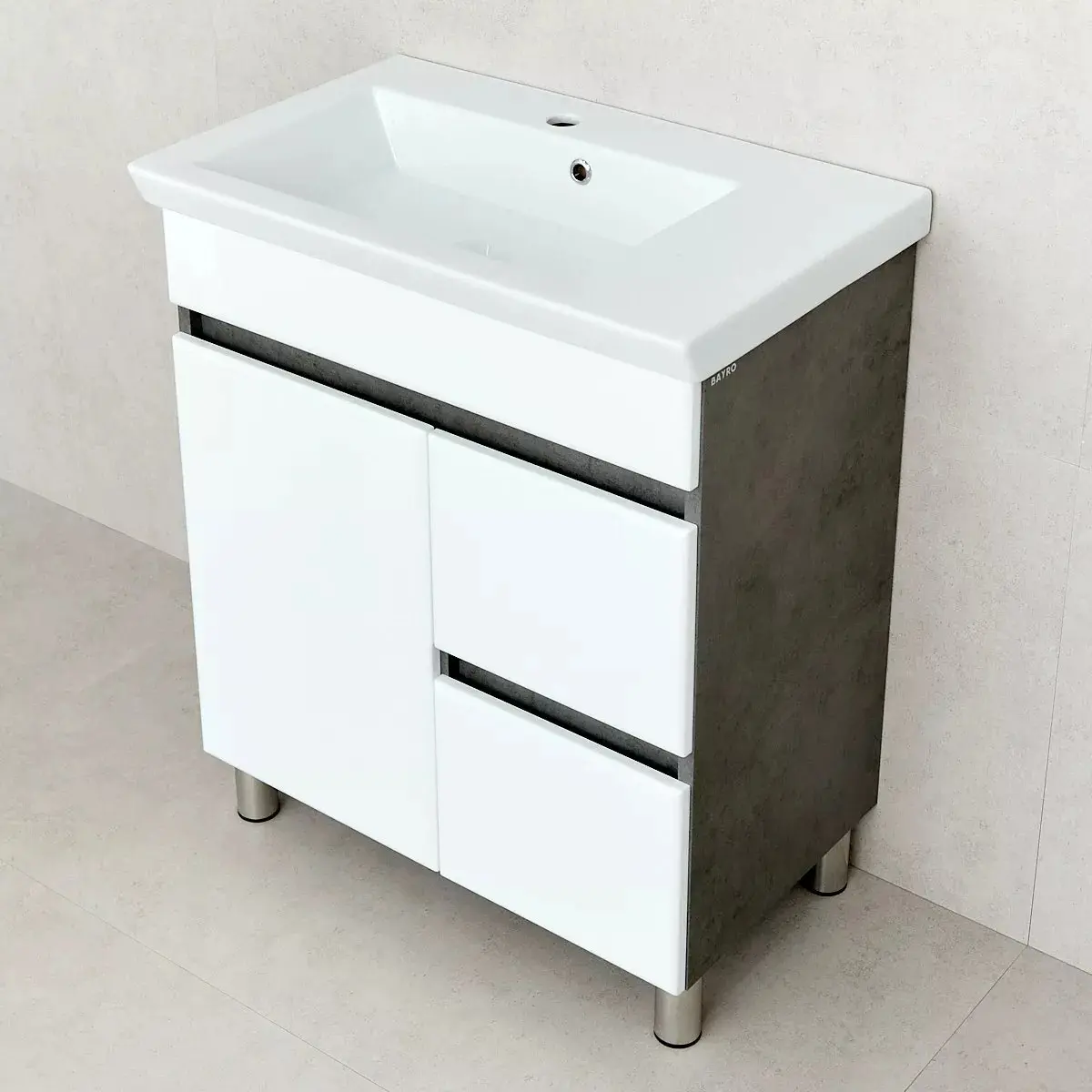 Dulap sub lavoar Bayro Urbano Pro 700 (White/Chicago Dark Concrete)