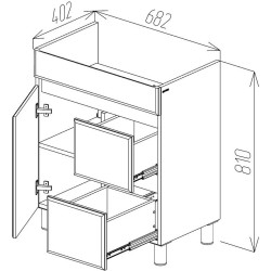 Dulap sub lavoar Bayro Urbano Pro 700 (White/Chicago Dark Concrete) Thumb