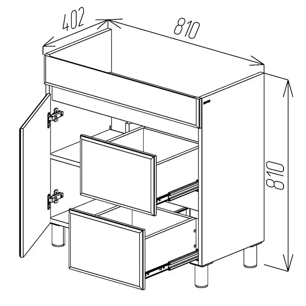 Dulap sub lavoar Bayro Urbano Pro 850 (White/Chicago Dark Concrete)
