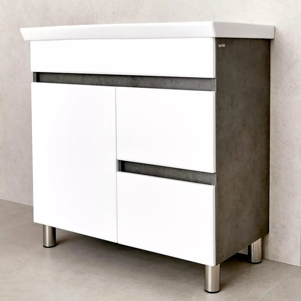 Dulap sub lavoar Bayro Urbano Pro 850 (White/Chicago Dark Concrete)