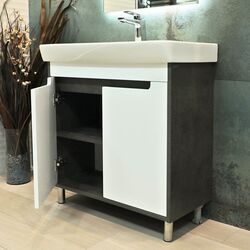 Dulap sub lavoar Bayro Venus Neon 800 (Chicago Dark Concrete/White) Thumb