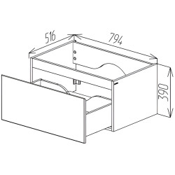 Шкаф под умывальник Bayro Wings 800 (White) Thumb