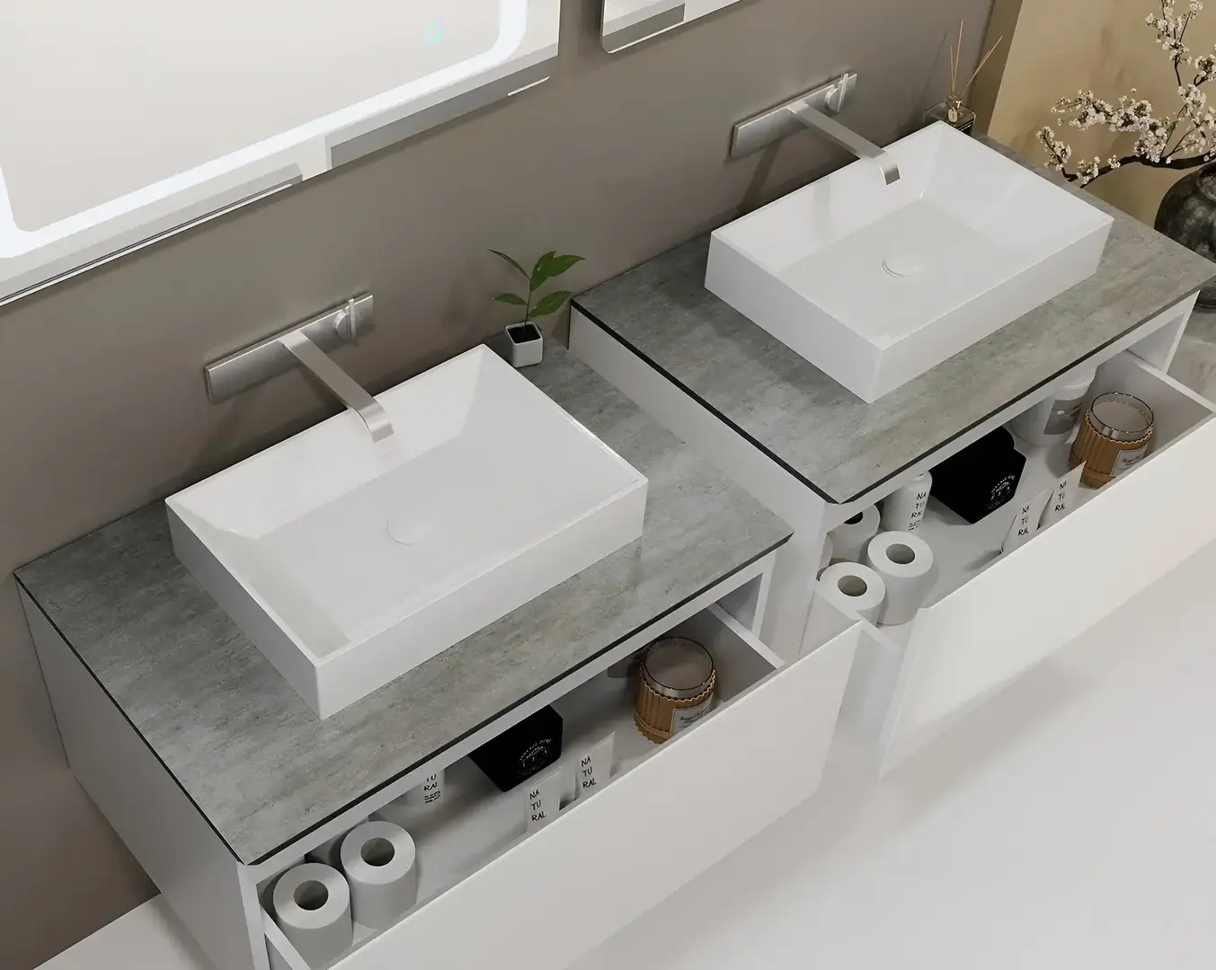 Dulap sub lavoar Bayro Wings 900 (White)