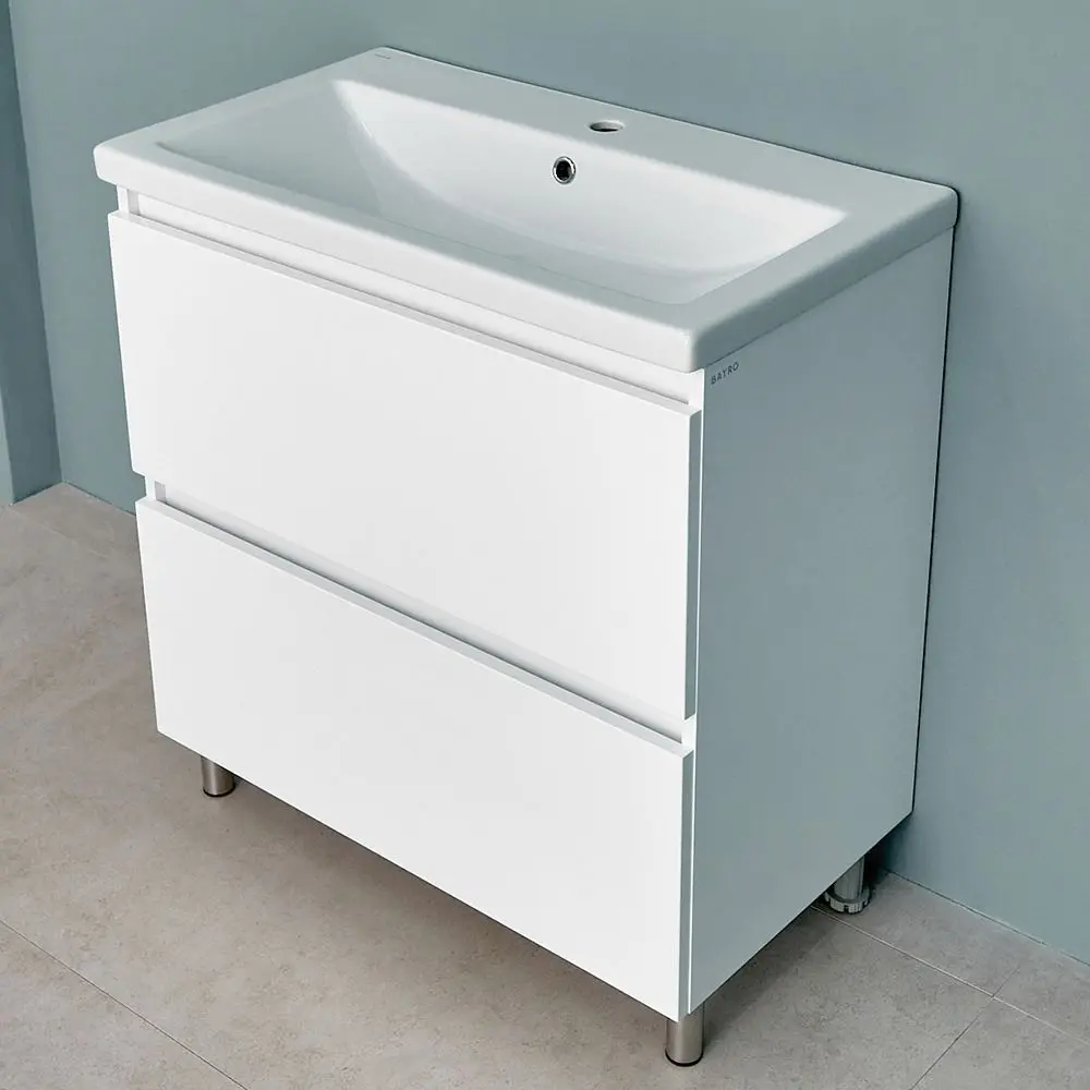 Шкаф под умывальник на ножках Bayro Trend Como 800 (White Matte)