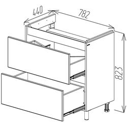 Шкаф под умывальник на ножках Bayro Trend Como 800 (White Matte) Thumb