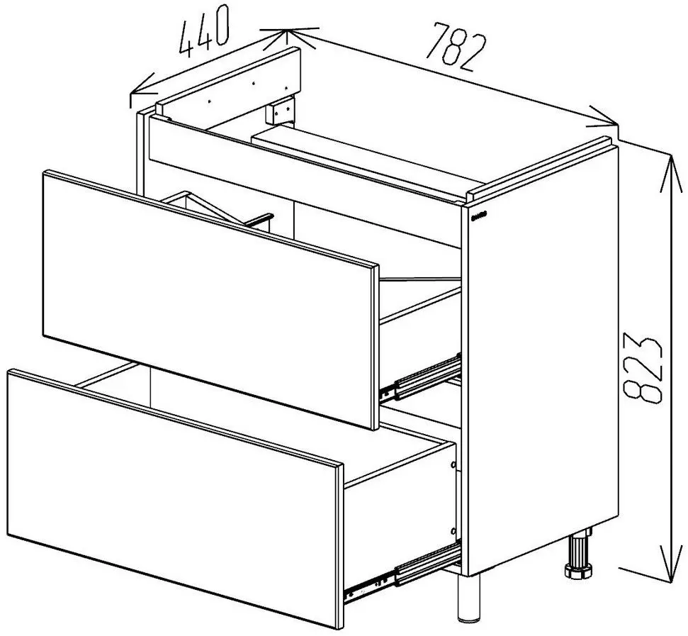 Шкаф под умывальник на ножках Bayro Trend Como 800 (White Matte)