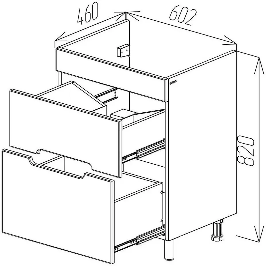 Dulap sub lavoar de podea Bayro Etna Argo 600